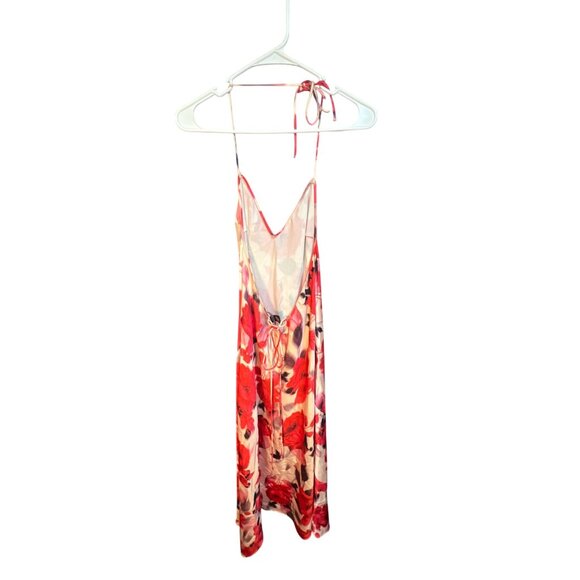 Victorias Secret Satin Floral Slip Dress Red & White Small - Picture 4 of 6